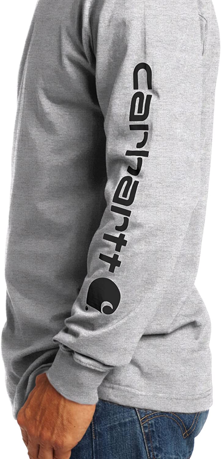 Carhartt Men's Loose Fit Heavyweight Long Logo Sleeve Graphic T-Shirt - Image 7